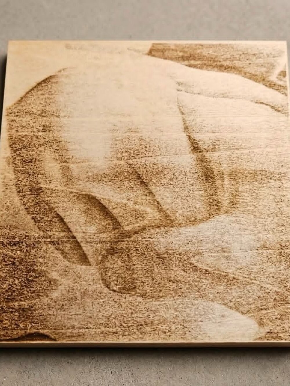 Wooden Panel Art with Subtle Abstract Pattern - Natural Beige